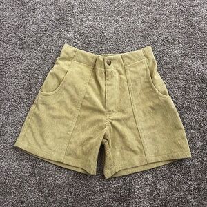 Light Green Corduroy Shorts